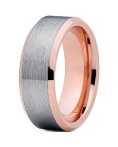 **COI Tungsten Carbide Rose Silver Beveled Edges Ring-7826