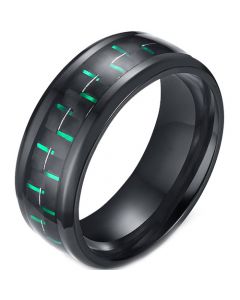 COI Black Tungsten Carbide Ring With Carbon Fiber - TG3692