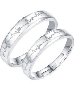 *COI Tungsten Carbide Heartbeat Beveled Edges Ring - TG859A