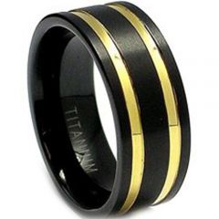 COI Titanium Two Tone Wedding Band Ring  - JT1146(Size US10)