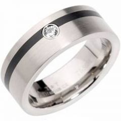 COI Titanium Ring With Black Plating - JT2243(Size US5.5)