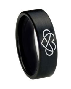 *COI Black Tungsten Carbide Infinity Heart Ring - 1821