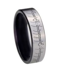 **COI Tungsten Carbide Lord of the Ring Pipe Cut Ring-2213