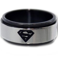 *COI Tungsten Carbide Black Silver Bat Man Ring - TG2966