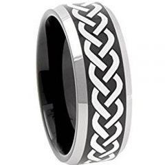 COI Tungsten Carbide Celtic Wedding Band Ring-TG3109(Size US8.5)