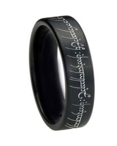 *COI Black Tungsten Carbide Lord of Rings Ring Power-3367