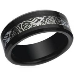 COI Black Tungsten Carbide Dragon Ring - TG3696
