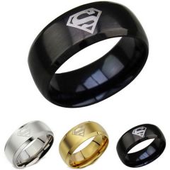 **COI Tungsten Carbide Black/Silver/Gold Tone Superman Ring-TG3852