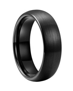 *COI Black Tungsten Carbide Dome Court Ring - TG3903A