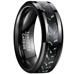 COI Black Tungsten Carbide Ring With Carbon Fiber - TG4015