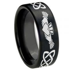 COI Black Tungsten Carbide Mo Anam Cara Celtic Ring-4251