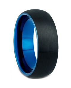 *COI Tungsten Carbide Black Blue Dome Court Ring - TG4637