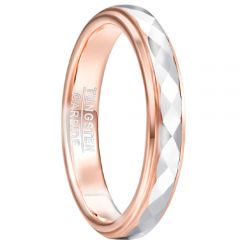 COI Tungsten Carbide Rose Silver Faceted Ring-TG5032