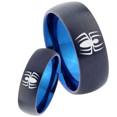COI Tungsten Carbide Black Blue Spiderman Ring-TG5146