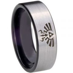 COI Tungsten Carbide Black Silver Legend of Zelda Ring - 852