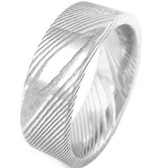 COI Titanium Damascus Pipe Cut Flat Ring - 920