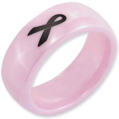 COI Pink Ceramic Breast Cancer Dome Court Ring - TG924AA