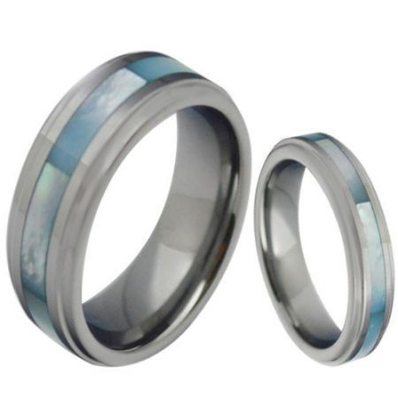 COI Titanium Abalone Shell Step Edges Ring - JT3858