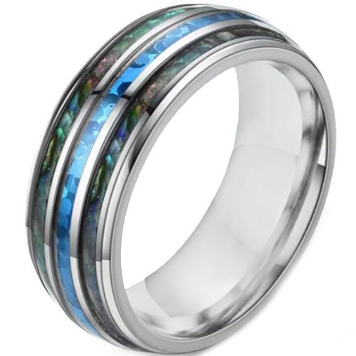 **COI Titanium Dome Court Ring With Abalone Shell-6939