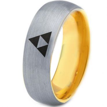 COI Tungsten Carbide Gold Tone Silver Legend of Zelda Ring-1231