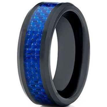COI Black Tungsten Carbide Ring With Carbon Fiber - TG2423