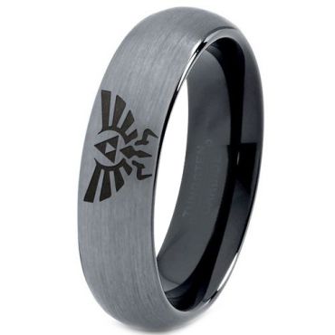 COI Tungsten Carbide Black Silver Legend of Zelda Ring-167
