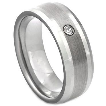 COI Tungsten Carbide Cubic Zirconia Ring - TG2250