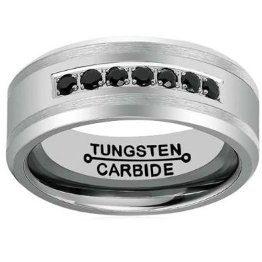 COI Tungsten Carbide Black Cubic Zirconia Ring - TG3089A