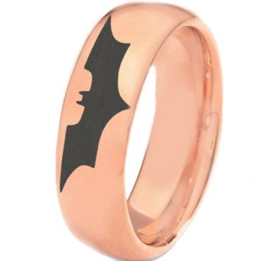 **COI Rose Tungsten Carbide Bat Man Dome Court Ring - TG3382