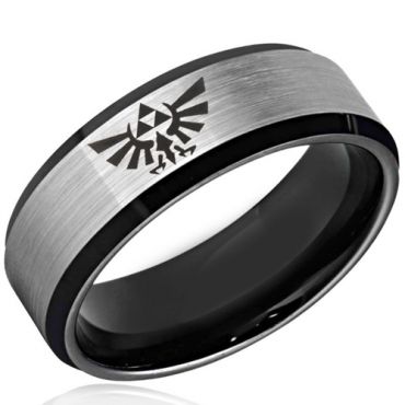 COI Tungsten Carbide Legend of Zelda Beveled Edges Ring-3477