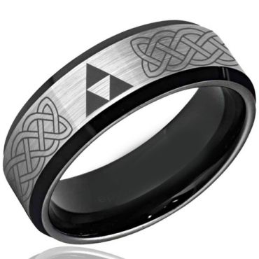 COI Tungsten Carbide Legend of Zelda Celtic Ring - 3493