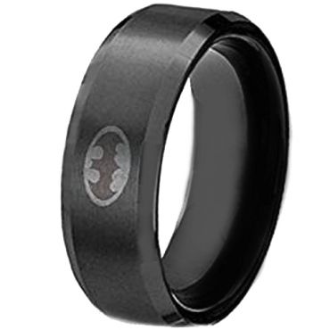 *COI Black Tungsten Carbide Batman Ring-TG3510A