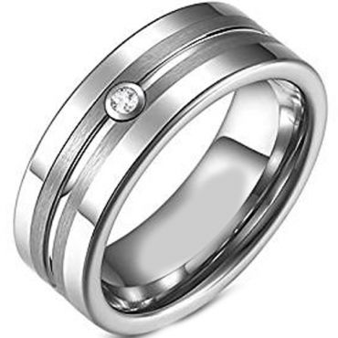 COI Titanium Ring With Created Sapphire-JT3618(Size US5.5)