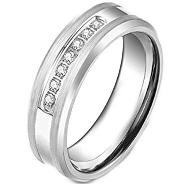 *COI Tungsten Carbide Ring With Cubic Zirconia - TG3799