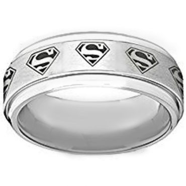 *COI Tungsten Carbide Superman Step Edges Ring - TG1295AA