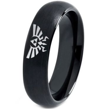 COI Black Tungsten Carbide Legend of Zelda Ring-4362