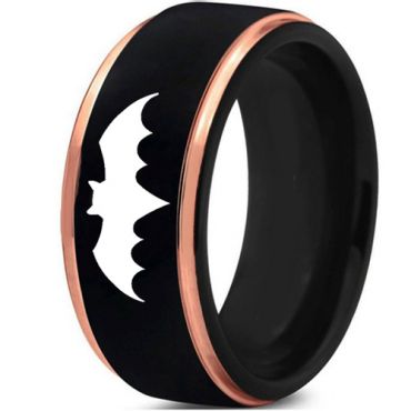 **COI Tungsten Carbide Black Rose Batman Ring - TG4371