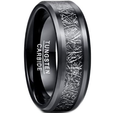 COI Black Tungsten Carbide Meteorite Ring-TG5040