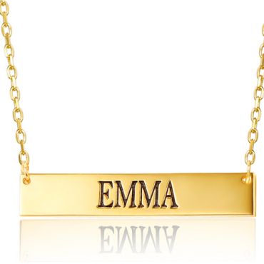 COI Gold Tone Titanium Custom Name Pendant With Stainless Steel Chain-5267