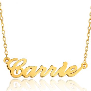 COI Gold Tone Titanium Custom Name Pendant With Stainless Steel Necklace-5309