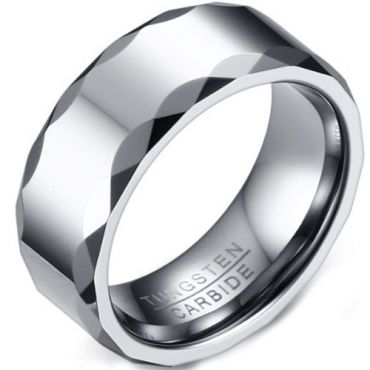 COI Tungsten Carbide Faceted Ring-5731