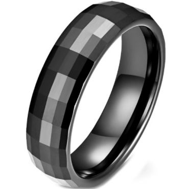 *COI Black Titanium Faceted Ring-5967