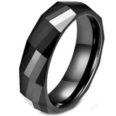 *COI Black Titanium Faceted Ring-5969