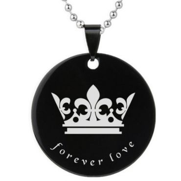 ***COI Titanium Black/Gold Tone/Rose/Silver Forever Love King Crown Pendant-6915
