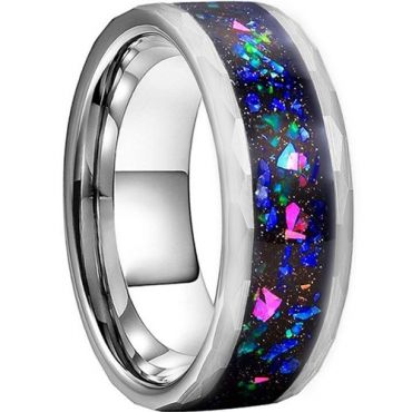 **COI Titanium Crushed Opal Beveled Edges Ring-7097