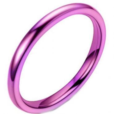 **COI Purple/Rainbow/Blue Titanium 2mm Dome Court Ring-7129AA