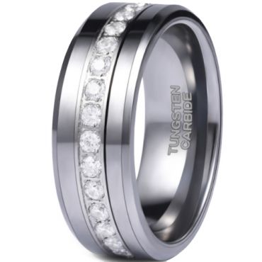 **COI Tungsten Carbide Ring With Cubic Zirconia-7218