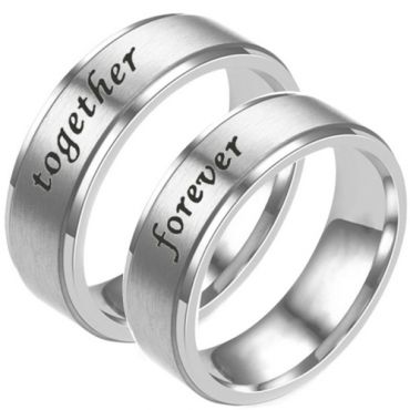 **COI Tungsten Carbide Together Forever Step Edges Ring-7474