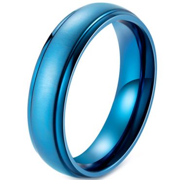 **COI Blue Titanium Step Edges Ring-7518