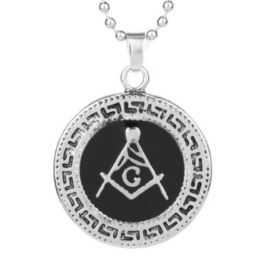 COI Titanium Black Silver Masonic Freemason Pendant-7703